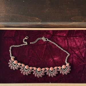 Pink Floral Statement Necklace - Women's Jewelry